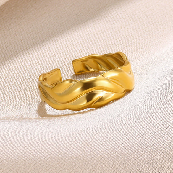 Stainless Steel Heart Geometric Open Ring Jewelry For Men And Women Electroplated