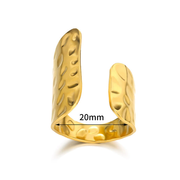 Stainless Steel Heart Geometric Open Ring Jewelry For Men And Women Electroplated