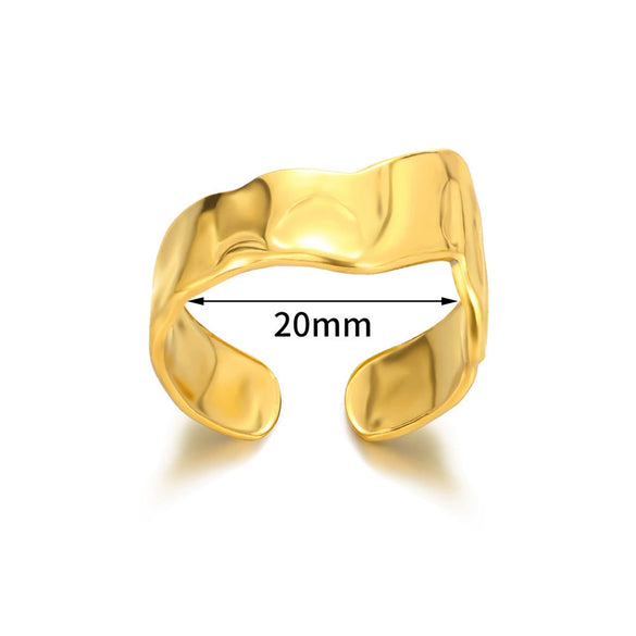 Stainless Steel Heart Geometric Open Ring Jewelry For Men And Women Electroplated