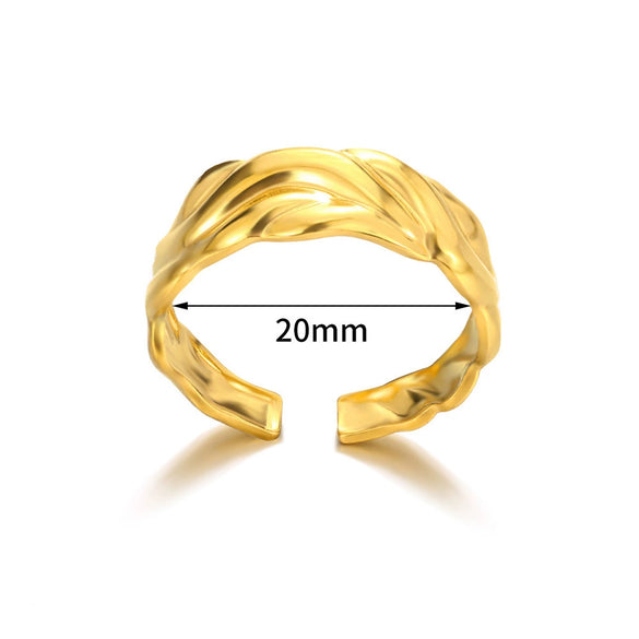 Stainless Steel Heart Geometric Open Ring Jewelry For Men And Women Electroplated