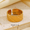 Stainless Steel Heart Geometric Oval Opening Adjustable Ring With Electroplating For Women
