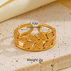 Stainless Steel Heart Geometric Oval Opening Adjustable Ring With Electroplating For Women