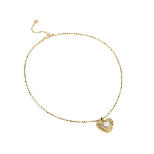 Stainless Steel Heart Geometric Pattern Electroplated Pendant Necklace For Women