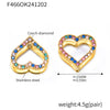 Stainless Steel Heart Geometric Zircon Handinlaid Electroplated Earrings For Women