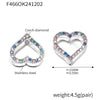 Stainless Steel Heart Geometric Zircon Handinlaid Electroplated Earrings For Women