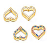 Stainless Steel Heart Geometric Zircon Handinlaid Electroplated Earrings For Women