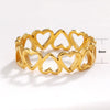 Stainless Steel Heart Hollow Geometric Stacked Style Electroplated Unisex Ring