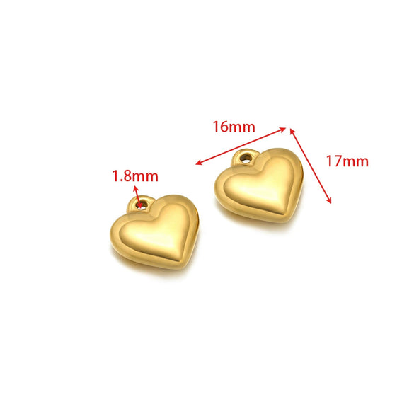 Stainless Steel Heart Love Pendant Electroplated Jewelry Accessories For Necklace And Bracelet