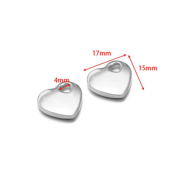 Stainless Steel Heart Love Pendant Electroplated Jewelry Accessories For Necklace And Bracelet