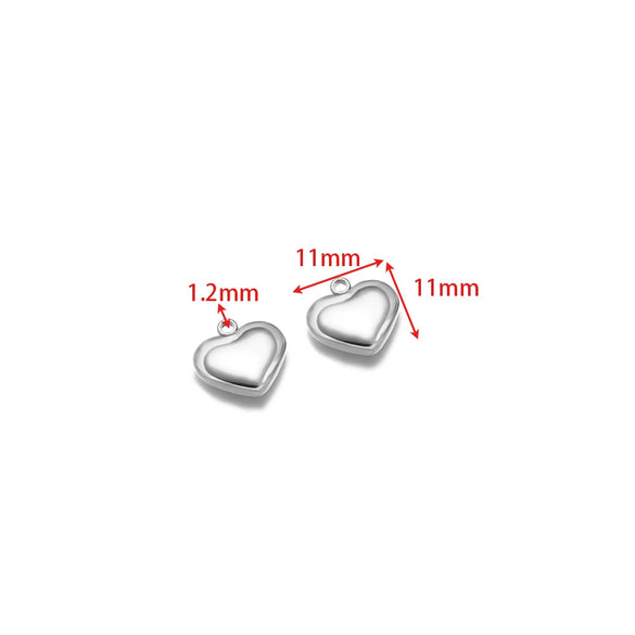 Stainless Steel Heart Love Pendant Electroplated Jewelry Accessories For Necklace And Bracelet