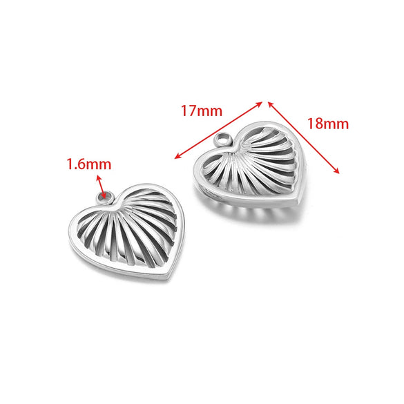 Stainless Steel Heart Love Pendant Electroplated Jewelry Accessories For Necklace And Bracelet