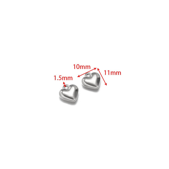 Stainless Steel Heart Love Pendant Electroplated Jewelry Accessories For Necklace And Bracelet