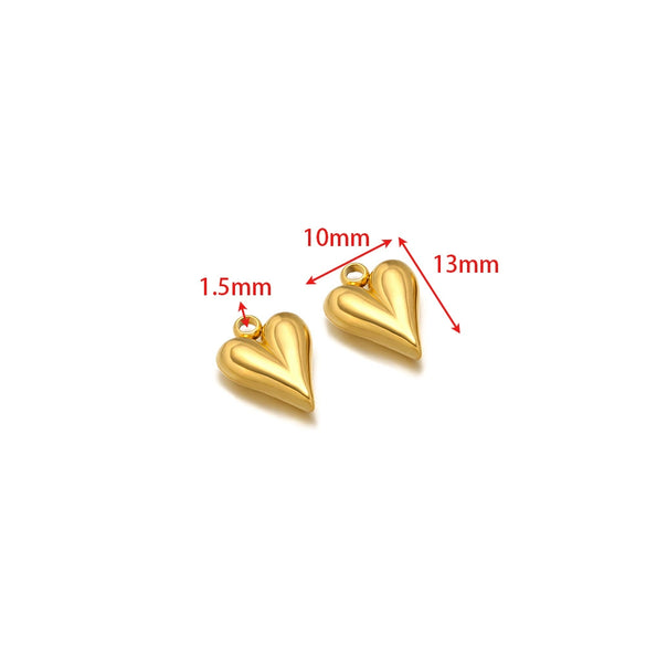 Stainless Steel Heart Love Pendant Electroplated Jewelry Accessories For Necklace And Bracelet