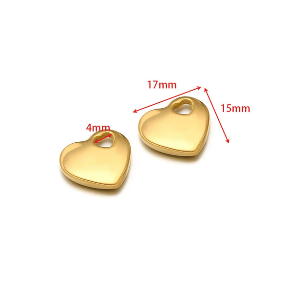 Stainless Steel Heart Love Pendant Electroplated Jewelry Accessories For Necklace And Bracelet