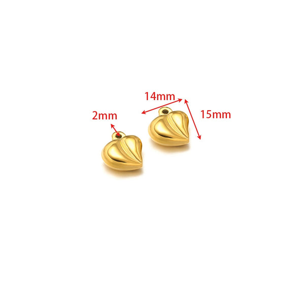 Stainless Steel Heart Love Pendant Electroplated Jewelry Accessories For Necklace And Bracelet