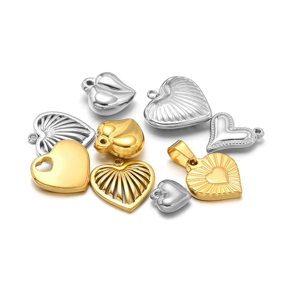 Stainless Steel Heart Love Pendant Electroplated Jewelry Accessories For Necklace And Bracelet