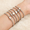 Stainless Steel Heart Pattern Beads Bracelet With Openable Snake Chain And Electroplating Treatment