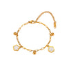Stainless Steel Heart Pattern Hollow Women's Light Luxury Five Leaf Clover Foot Ring And Foot Chain