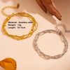 Stainless Steel Heart Pattern Three Color Three Layer Steel Ball Anklet For Women
