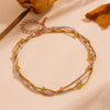 Stainless Steel Heart Pattern Three Color Three Layer Steel Ball Anklet For Women