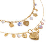 Stainless Steel Heart Pendant Clavicle Chain Women's Necklace With Electroplating Process