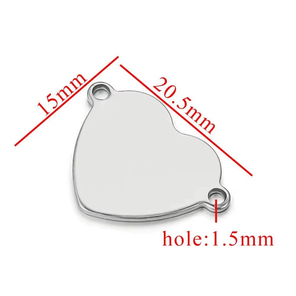 Stainless Steel Heart Pendant Electroplated Handmade Jewelry