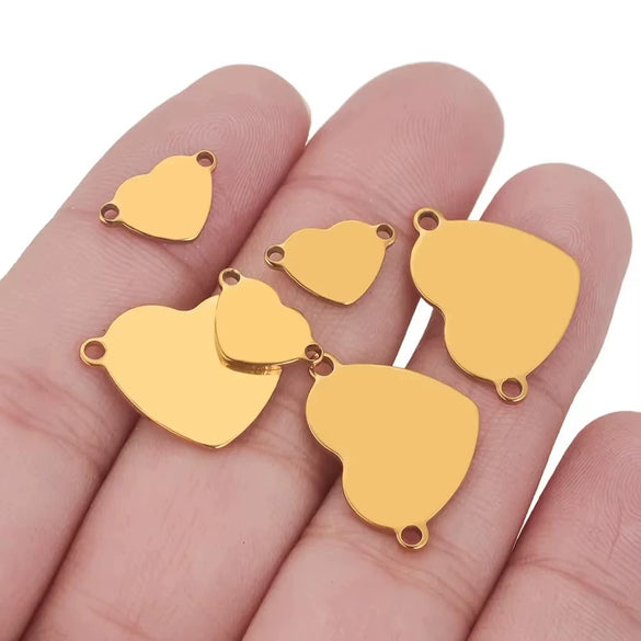 Stainless Steel Heart Pendant Electroplated Handmade Jewelry