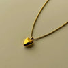 Stainless Steel Heart Pendant Necklace Double Sided Heart Retro Style Furnace Vacuum Plating Jewelry For Women