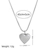 Stainless Steel Heart Pendant Necklace Double Sided Heart Retro Style Furnace Vacuum Plating Jewelry For Women