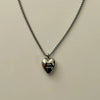 Stainless Steel Heart Pendant Necklace Double Sided Heart Retro Style Furnace Vacuum Plating Jewelry For Women