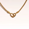 Stainless Steel Heart Pendant Necklace Double Sided Heart Retro Style Furnace Vacuum Plating Jewelry For Women