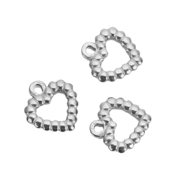 Stainless Steel Heart Pendant Necklace Simple Style Electroplated
