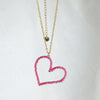 Stainless Steel Heart Pendant Necklace With Colorful Diamond Electroplating Fashion Style