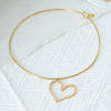Stainless Steel Heart Pendant Necklace With Colorful Diamond Electroplating Fashion Style
