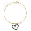Stainless Steel Heart Pendant Necklace With Colorful Diamond Electroplating Fashion Style