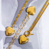 Stainless Steel Heart Pendant Necklace With Electroplating For Women
