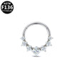 Stainless Steel Heart Shape Diamond Inlaid Nose Ring And Ear Ring For Body Piercing Minimalist Style Unisex Jewelry