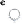Stainless Steel Heart Shape Diamond Inlaid Nose Ring And Ear Ring For Body Piercing Minimalist Style Unisex Jewelry