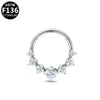 Stainless Steel Heart Shape Diamond Inlaid Nose Ring And Ear Ring For Body Piercing Minimalist Style Unisex Jewelry