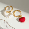 Stainless Steel Heart Shape Electroplated Love Pendant Earrings For Women
