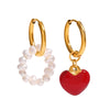 Stainless Steel Heart Shape Electroplated Love Pendant Earrings For Women