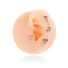 Stainless Steel Heart Shape Electroplated Women's Ear Studs