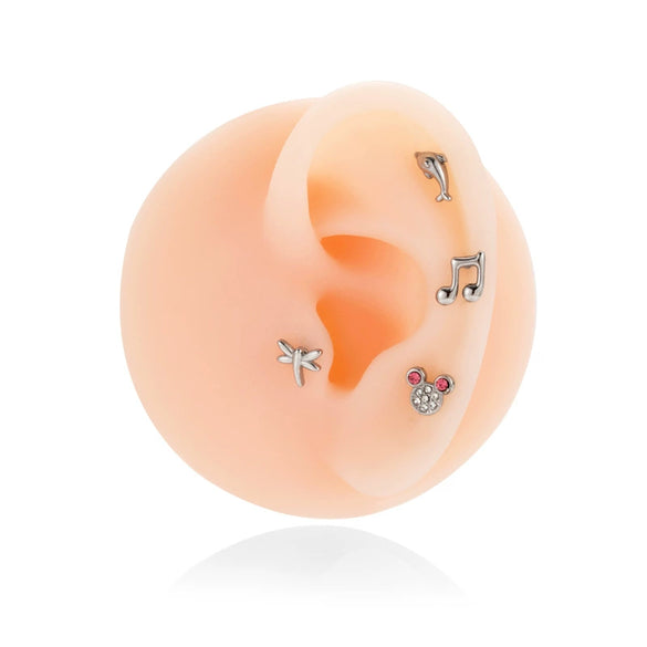 Stainless Steel Heart Shape Electroplated Women's Ear Studs