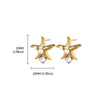 Stainless Steel Heart Shape Electroplated Women's Earrings With Imitation Pearl And Zircon Starfish Shell Design