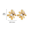 Stainless Steel Heart Shape Electroplated Women's Earrings With Imitation Pearl And Zircon Starfish Shell Design