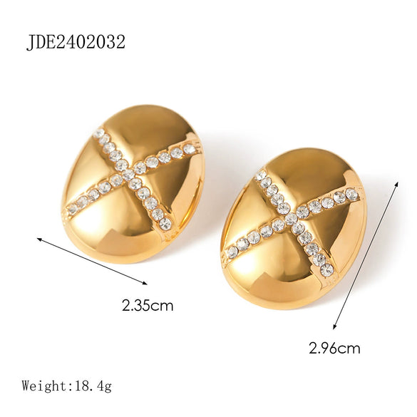 Stainless Steel Heart Shape Electroplated Women's Earrings