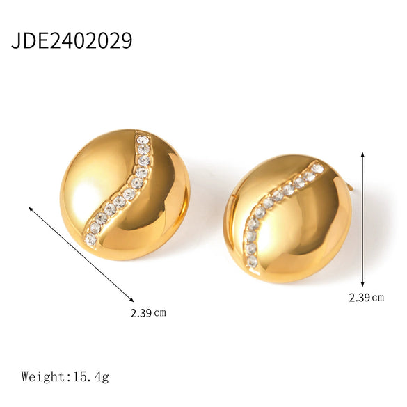 Stainless Steel Heart Shape Electroplated Women's Earrings