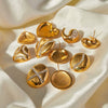 Stainless Steel Heart Shape Electroplated Women's Earrings