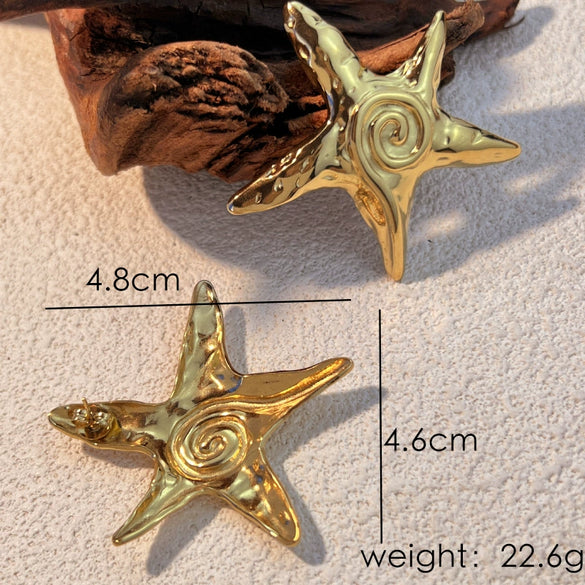 Stainless Steel Heart Shape Electroplating Geometry Style Earrings