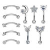 Stainless Steel Heart Shape Electroplating Piercing Jewelry Eyebrow Nail Ear Bone Nail Lip Nail